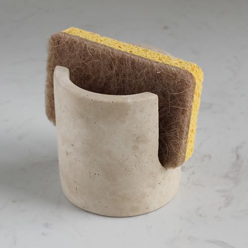 Nawgnail Natural Marble Travertine Sponge Holder for Kitchen Counter, Drying Rack, Sponge Caddy for Sink Organizer - Beige Travertine by Nawgnail - Used condition - US$35.13