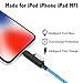 iPhone Charger Cable, [Apple MFi Certified] Upgrade 2 in 1 Light up Charging Lightning Cable, 360 Degree Visible Flowing Light Fast Charger for iPhone 11/11 Pro/Max/XS/XR/X/8/7/6/iPad/Android