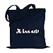 Produktbild JUNIWORDS Jutebeutel, Wähle ein Motiv & Farbe, Ik kan net! (Beutel: Marine Blau, Text: Weiß)