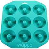 Large Donut Pan – Non-stick Silicone Donut Pan Made Of Heavy Duty, Heat Resistant Material To Bake 9 Full Size Donuts/Bagels/Muffins & Other Delicacies – Professional Grade Doughnut Pan (Turquoise)