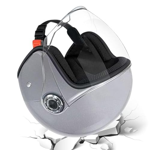 Casco Moto Leggero, Casco Scooter Con Visiera Per Uomo Donna, Mezzo Cascos...