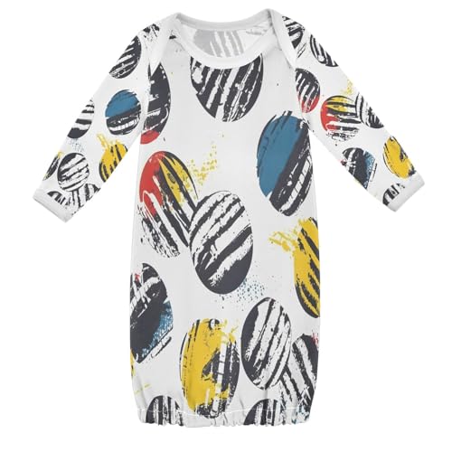 senya Nightdress Sleeper Gown Long Sleeve Nightgown Pajamas Sport Pattern with Balls for 3-12 Months Multi
