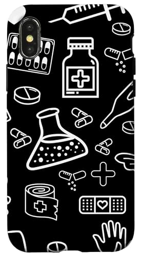 Pharmacist Technician Pharmacy Tech Cute Pharm Doodles Carcasa para iPhone X/XS