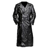 manteau de cuir femme danier Type de motif : couleur pure Generisch Vêtements médiévaux en cuir pour hommes Manteau long en cuir pur, Noir , L