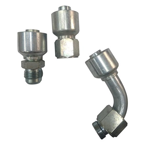 Silver Hydraulic Fittings MS Straight UNF R2 (Size: 1/4" x 1/2"-Inches) 3 Pcs.