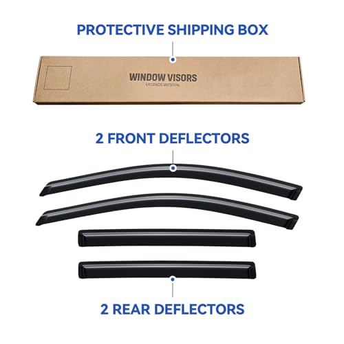 Image of Window Visors Rain Guards for 2010 2011 2012 2013 2014 Subaru Outback, Out-Channel Window Vent Wind Deflectors Visors Shades for 10 11 12 13 14 Subaru Outback