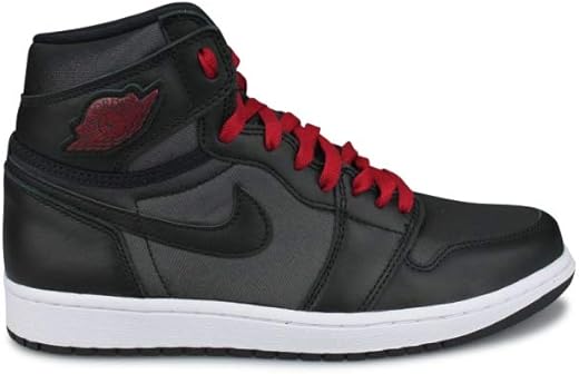 Jordan Mens Air 1 Retro High OG 555088 060 Black Satin/Gym Red - Size 9