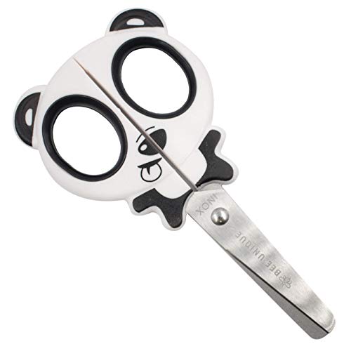 Tesoura Escolar Lâmina Inox - Formato Panda 13 cm, Bee Unique, DS-SO0021
