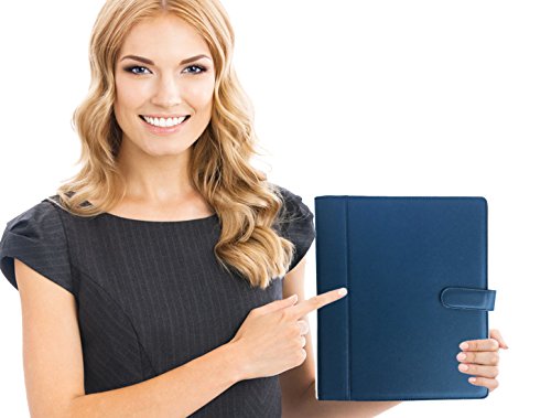 Padfolio - Resume Portfolio Folder - Pu Leather Business Portfolio Business Card Holder,File Pockets,Expandable Document Organizer Writing Pad. #TOP6