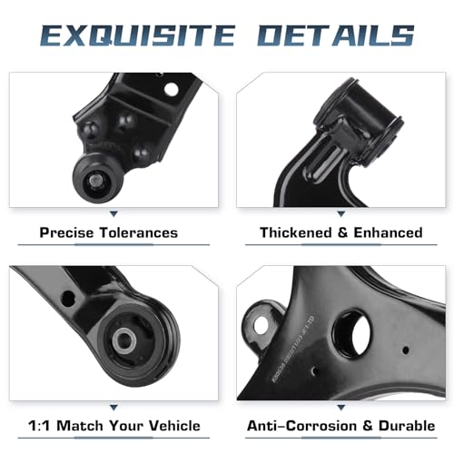 6pc Front Lower Control Arm with ball Joint Passenger & Driver Left Right Side Suspension Kit for Buick Allure Lacrosse for Chevrolet Impala Limited Monte Carlo for Pontiac Grand Prix 2005-2009 - Thumbnail 5