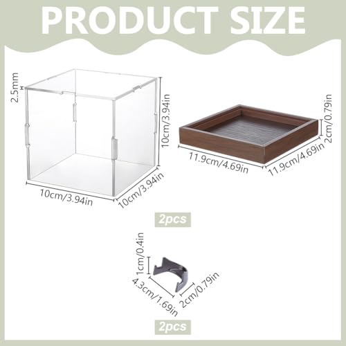 Boîte acrylique transparente pour décoration de bureau avec support médaille - 3
