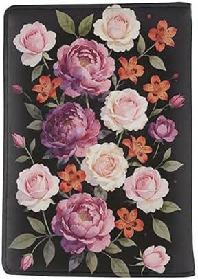 Passport Holder for Travel Essentials, Passport Cover Personalized Leather Wallet, Wallet For Men Women Birthday Gift (Peony) image 2