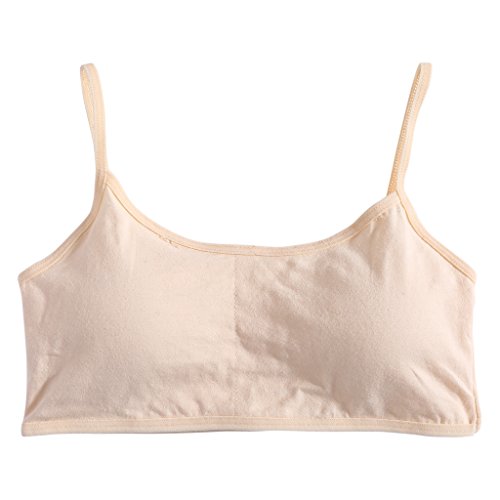 sayletre 8-14 Anni Young Girls 'Cotton Blend Sports Training Reggiseni Pubertà Bambini Soft Underwear Traspirante Teenage Kids Crop Vest Top Abbigliamento Solid Color 2# - 6 Colori