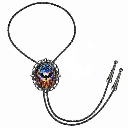 Image of Jeilwiy Bolo Tie for Men Western Cowboy Gothic Bolo Tie Necklace Halloween