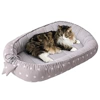 Medi Partners Katzenbett Hundebett 75x60x10cm Katzenschlafplatz Kleine Mittelgroße Hunde Kissen Kuschelbett Katzen Nest