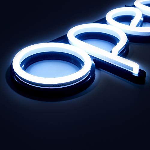 LED Neon Open Sign Light. Perfect to Advertise Storefront, Business, Office, Shop and Restaurant. Ultra Bright White Designer Color. Custom Built, Elegant Window Display - Thumbnail 3