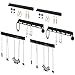 MyGift Wall-Mounted Black Metal Earring, Necklace, & Ring Racks, 6-Piece Set