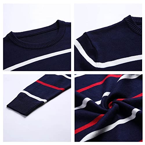 camisolas de pulôver masculinas Camisola homens moda casual listrado o-pescoço puxar homme primavera