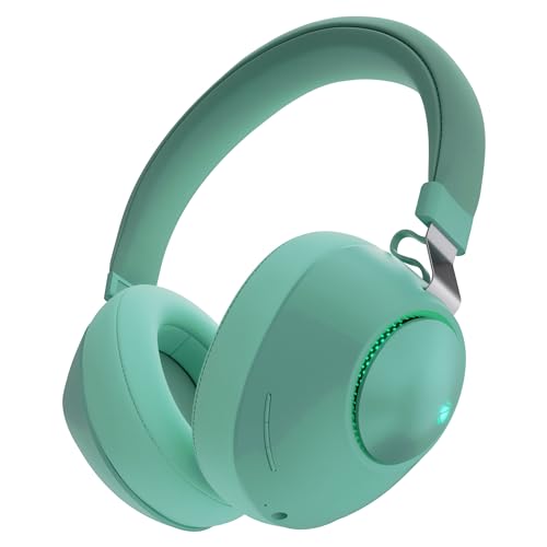 Image of ZEBRONICS Duke Wireless Over Ear Headphone with Up to 60h Backup, Bluetooth, Dual Pairing, Gaming Mode, Environmental Noise Cancellation (ENC), LED Lights, Deep Bass, Voice Assistant Support (Green)