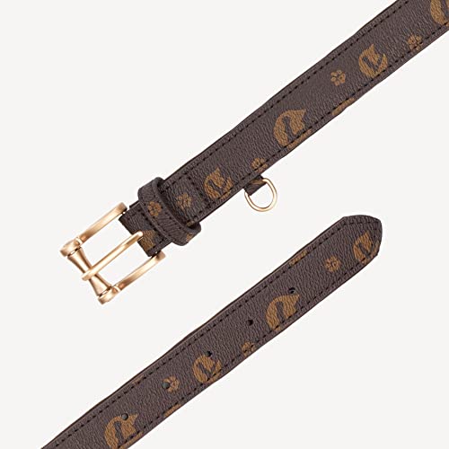 Collier pour chien en cuir réglable étanche marron taille L - 5