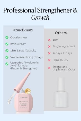 AzureBeauty 18ml Nail Strengthener for Weak & Damaged Nails Clear Nail | Transparent Peel Off Nail Repair Treatment, Ridge Filler & Nail Concealer Foundation Quick Dry Nail Hardener for Brittle Nail - image 8