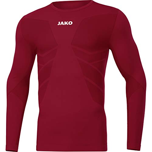 JAKO Herren Komfort 2.0 Longsleeve, Weinrot, L EU