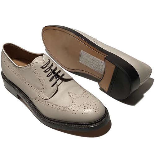 TRAMEZZA Gaeta 2 Men's 8.5 E White Ivory Dress Wingtip Brogue Welted Oxford(Salvatore3
