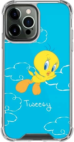 Skinit Clear Phone Case Compatible with iPhone 14 Pro Max - Officially Licensed Looney Tunes Tweety Bird Flying Design