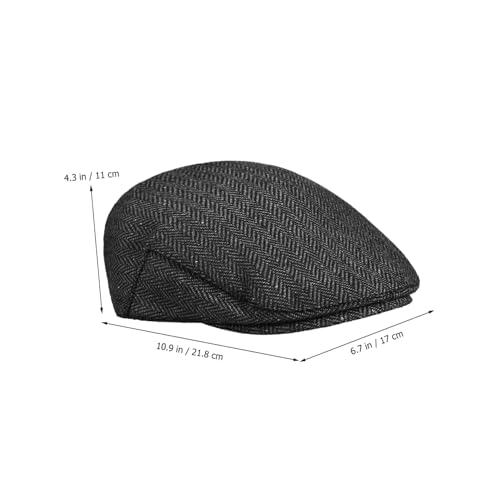 Boy Girl Newsboy Cap for Boys Vintage Hat Black and Grey Sturdy Blend for Casual and Formal Outfits Enhances Self-Expression and Style2