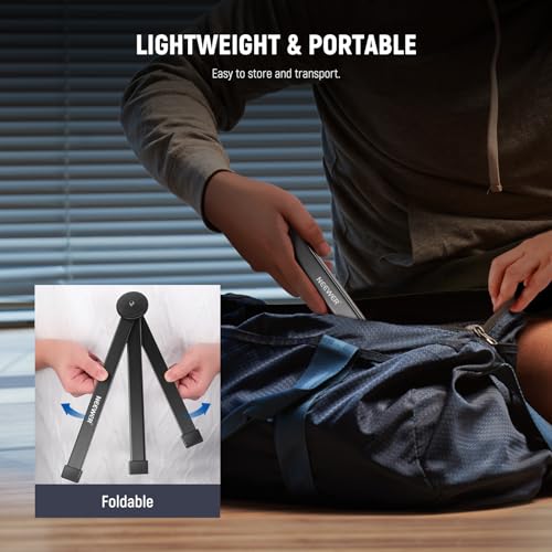 Image of NEEWER Metal Mini Tripod Base for TL120C TL60 CL124 Tube Light Wand Stick, Extra Stable Foldable Handheld Tripod Legs Feet Tabletop Light Stand with 1 /4 inch Screw, Silicone Pad, 3 inch /8cm Low Angle, CTN5