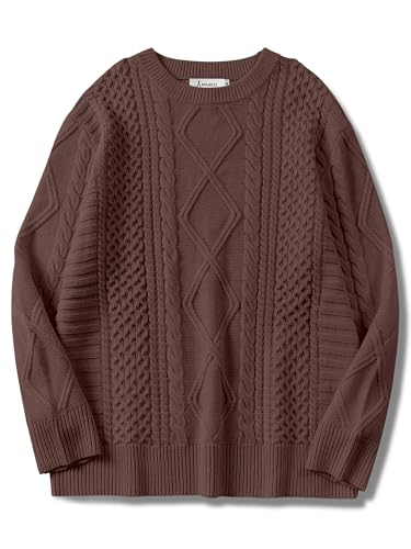 ANRABESS Sweaters for Women Oversized Cable Knit Fall Long Sleeve