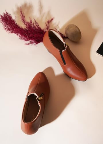 Image of TRYME and Stylish Block Heel Fashionable ankle Boots with Zip look for Womens and Girls