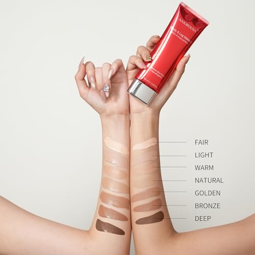 ANJOROUSA Tattoo Cover Up Makeup Waterproof,No Transfer Body Coverage Perfector,Full Coverage Body Foundation & Tattoo Concealer (Natural)