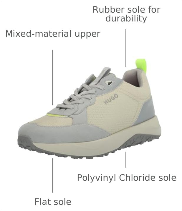 Image of HUGO Mens Running Style Mix Material Sneakers
