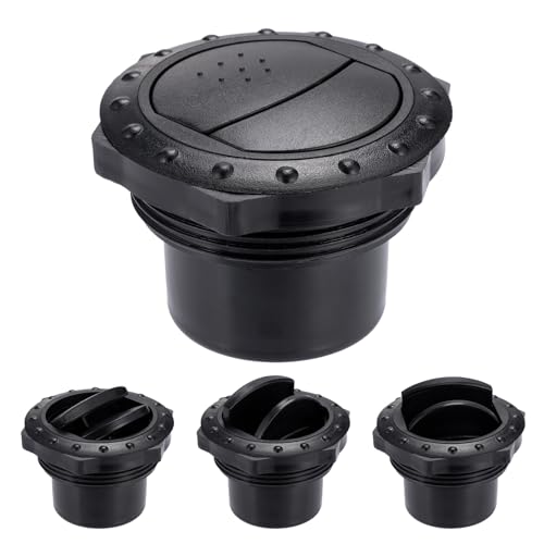 HOMEE Universal Air Conditioning Warm Air Vent Deflector 4 Pack, Round AC Air Outlet Vent, Black Cool Air Vent Deflector,Louvered Dashboard Vent for Car RV Boats without Grilles