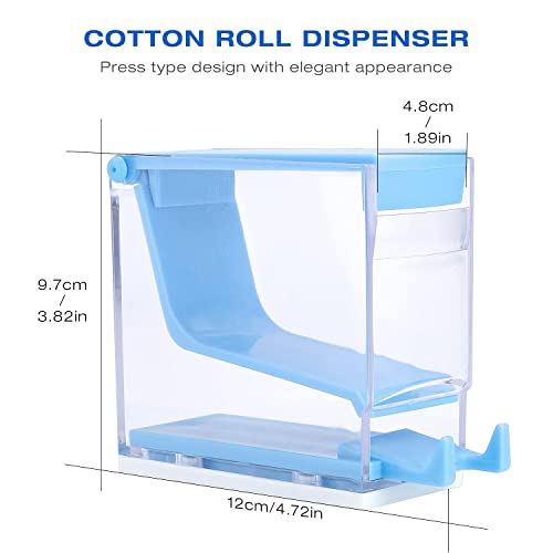 Faruijie ANYAMIANJUANHE-BLUE Dental Cotton Roll Dispenser Holder Organizer Hygienic Cotton Roll Divider Professional Clinic Home Use Transparent Press Type thumb #5