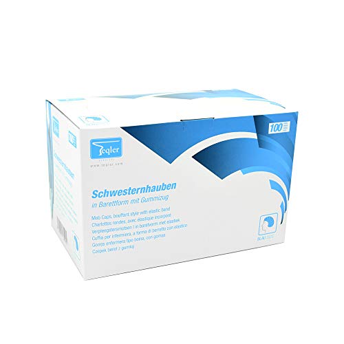 Teqler T-329501BL Schwesternhaube in Barettform blau (100-er Pack)