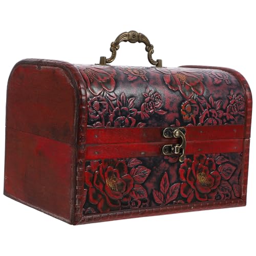 ARTSEWPLY Estuche de Madera para Joyas Diseño Floral en, Caja Organizadora Tapa para Almacenamiento y Manualidades Decorativas