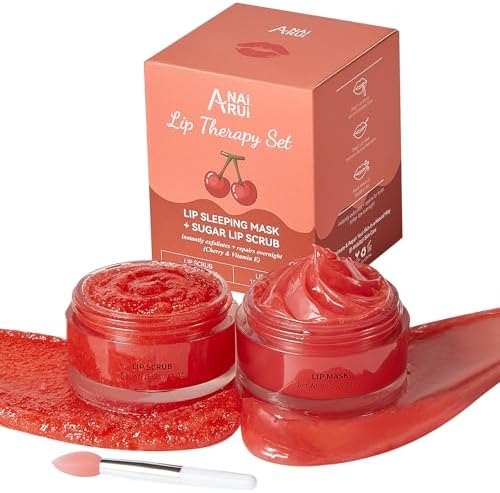 Set Exfoliador y Bálsamo Labial ANAiRUi Cereza Vitamina E, Scrub ...