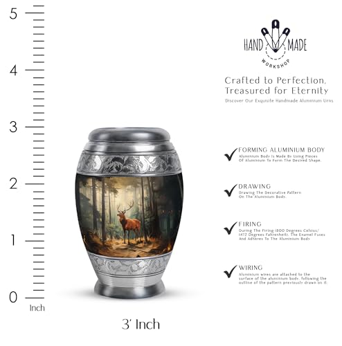 Image of Deer Urn Keepsake Urns for Funeral 3 Inch 4 Qty | Small Cremation Urns for Ashes for Women Memorial Urn