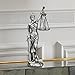 KalyZ@rts Lady Justice Statue 8 inch Resin Sculpture with Sword & Scales, Symbol of Fairness, Lawyer Office Decor, Law Student Gift, Bookshelf Ornament Home & Office Decoration - Antique Silver