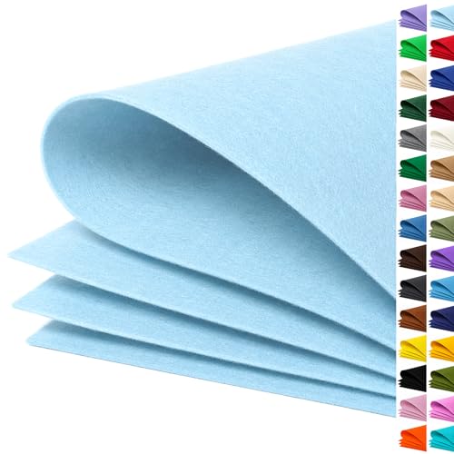 Image of Baby Blue Large Felt Fabric 36 inch x 36 inch (1 Square Yard), 1mm Stiff Felt Sheet, Nonwoven Fabric for Crafts, DIY Projects, Art, Sewing, Lining & Decorations