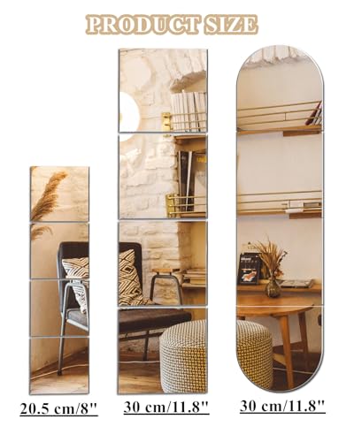 EONAZE 4 Pieces Mirror Tiles Self Adhesive Mirror Stickers 30x30cm (2mm Thick) Full Length Stick on Mirrors for Walls, Wardrobe Doors, Bathroom, Bedroom - Cosy Home Interiors EONAZE 4 Pieces Mirror Tiles Self Adhesive Mirror Stickers 30x30cm (2mm Thick) Full Length Stick on Mirrors for Walls, Wardrobe Doors, Bathroom, Bedroom - Image 4