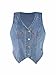 SOFIA'S CHOICE Women Plus Size Denim Vest Cherry Sleeveless V Neck Button Waistcoat Jean Vest Blue X-Large
