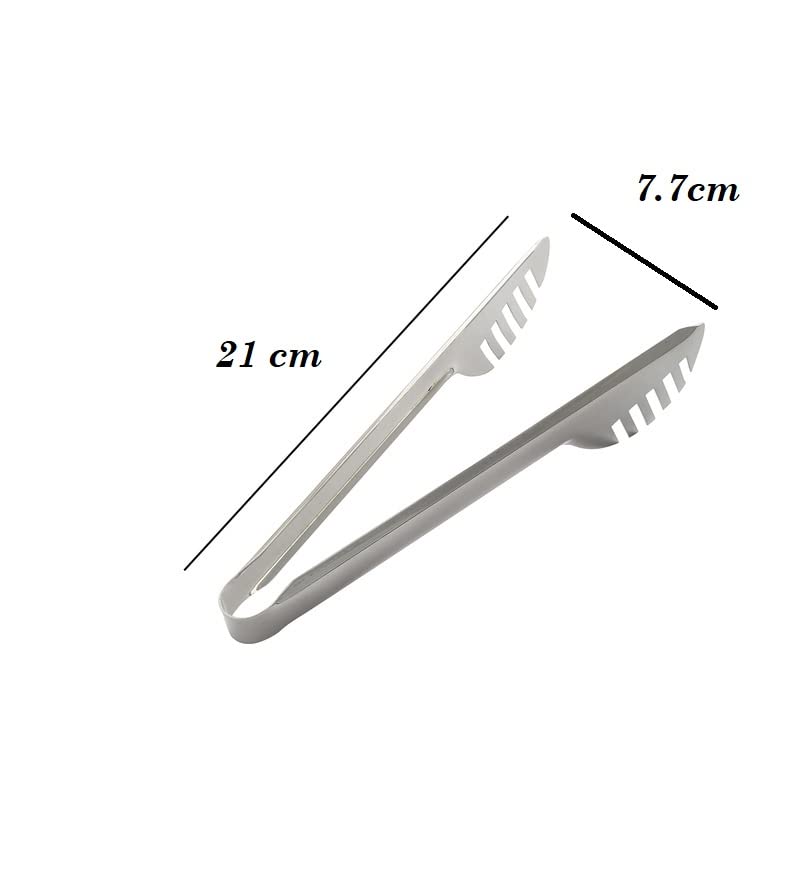 GAFFEL 1 Pc Stainless Steel Spaghetti Tong Salad, Pasta, Macaroni Spaghetti Tong Serving Food Tong - Comb, 21cm, Silver
