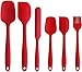YISSCEN Silikon-Spatel-Set, hitzebeständige Schaber mit starkem Edelstahlkern, antihaftbeschichtete Backutensilien-Sets zum Kochen, Backen und Mischen (6 Stück – rot)