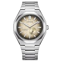 CITIZEN NK5020 Zenshin 60 Super Titanium - Reloj automático para hombre con correa de eslabones de titanio y cristal de zafiro, beige