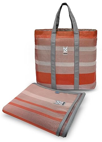 CGEAR RV Comfort Sand-Free Outdoor Mat – (M) 8’ x 14’– Earthy Dynamic – Smooth PVC Top Patio Mat for RV, Camping, Awning & Outdoor Living