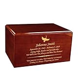 Perfect Memorials Custom Engraved Large Timeless Honey Oak Cremation Urn