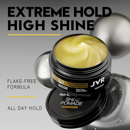 JVR Men's Hair Styling Pomade - Strong Hold & High Shine, 80g - Image 2